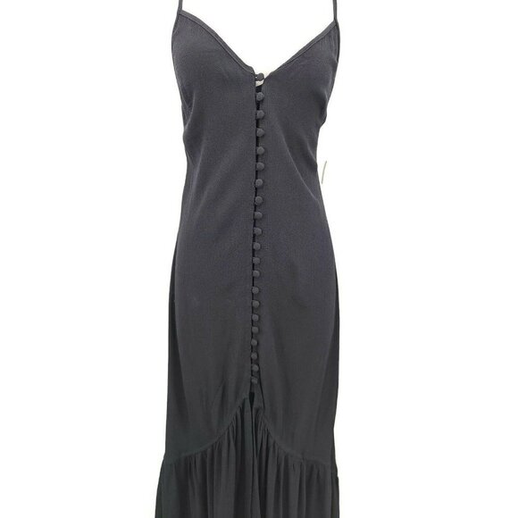 New Flynn Skye Unbutton Me Fresh Black Dress Womens L Maxi Button Front - Picture 4 of 12